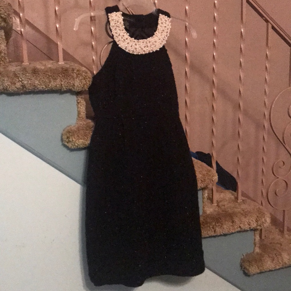 INC sparkly dress with pearl beaded neckline